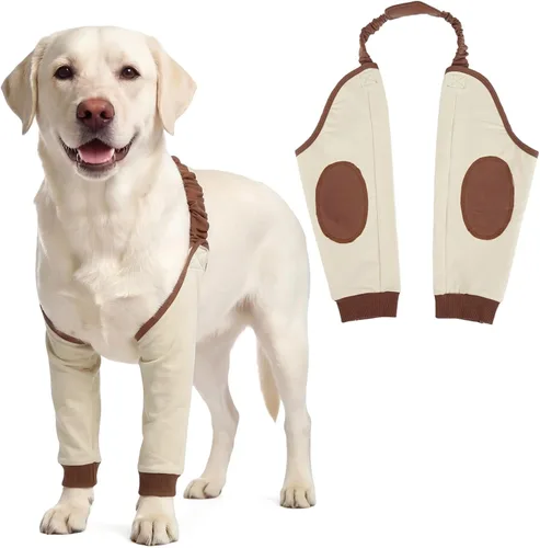 DENTRUN Manga de pierna para cirugía de perro para patas delanteras, protector de rodilla para codo, manga para dejar de lamer, ajuste cómodo