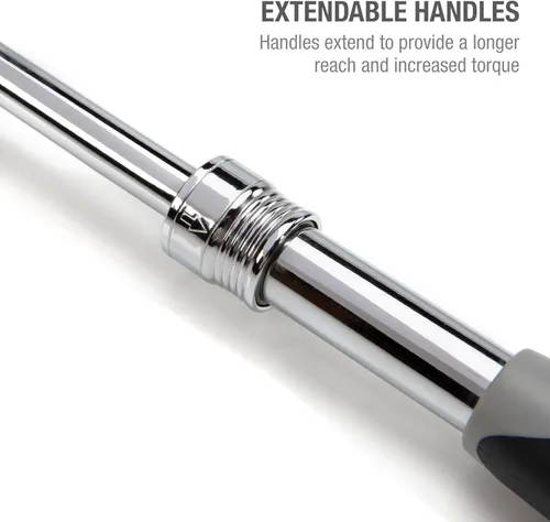 Miniatura 2 de Steelman Pro Juego de herramientas de trinquete de cabeza flexible extensible de 72 dientes, 3 piezas (accionamientos de 1/4, 3/8 y 1/2 pulgada)