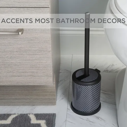 Miniatura 3 de Bath Bliss - Cepillo y soporte para inodoro Tapa de cierre automático Cabezal de 360 grados Limpieza del baño Tamaño compacto