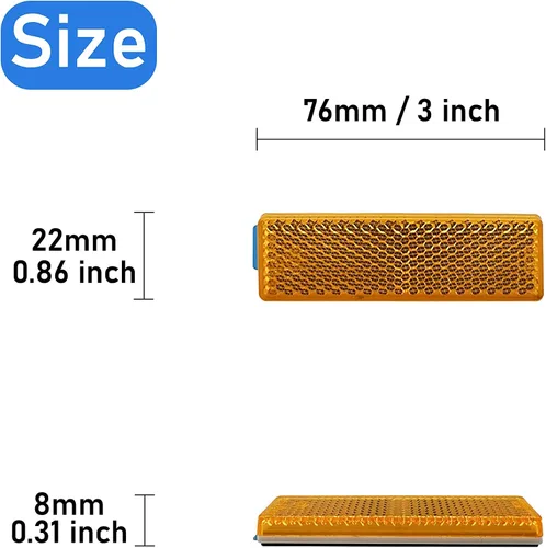 Miniatura 4 de Reflector 76X22mm autoadhesivo rectángulo de seguridad impermeable para entrada de buzón remolque