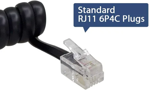Miniatura 3 de LOVK Paquete de 4 cables de teléfono fijos de 8 pies sin enrollar/1.4 pies en espiral para teléfono fijo cable de línea fija RJ9 4P4C, accesorio