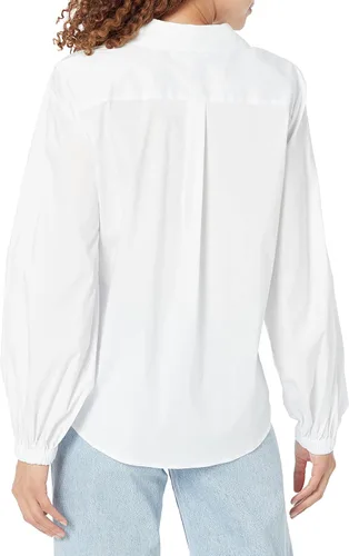 Miniatura 2 de Karl Lagerfeld Paris Blusa deportiva de manga larga con rayas de popelina para mujer