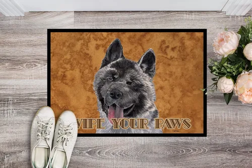 Miniatura 2 de Caroline's Treasures SC9508JMAT Akita Wipe Your Paws - Tapete para puerta delantera, 24 x 36 pulgadas, para interiores y exteriores, para entrada