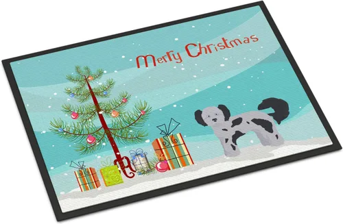 Miniatura 123 de Caroline's Treasures CK3799MAT Akita Shepherd - Tapete de árbol de Navidad de 18 x 27 pulgadas, tapete para puerta delantera, interior y exterior