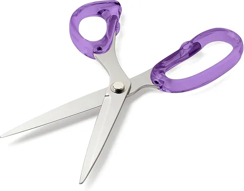 Miniatura 11 de OfficeGoods Tijeras acrílicas de acero inoxidable de 9 pulgadas para oficina y hogar, tijeras estéticas y afiladas multiusos, perfectas para coser