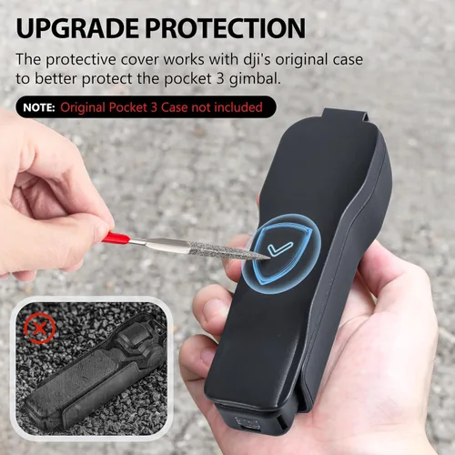 Miniatura 2 de DJI Osmo Pocket 3 - Funda protectora para lente de pantalla, 3 ranuras de almacenamiento de filtro CPL/ND, protege el cardán de impactos, compatible