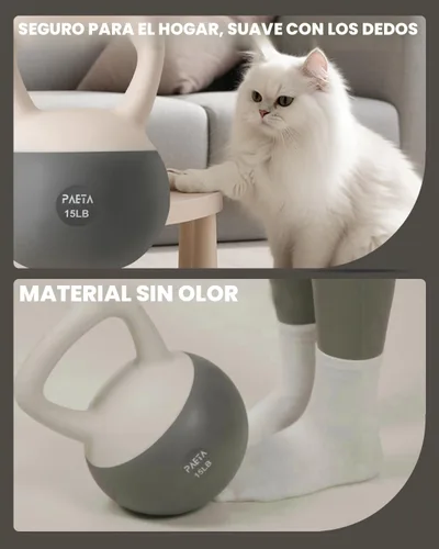 Miniatura 4 de PAETA Pesa rusa suave para fitness en casa – Agarre antideslizante y diseño de mango ancho, juego de pesa rusa suave, impacto suave y amigable