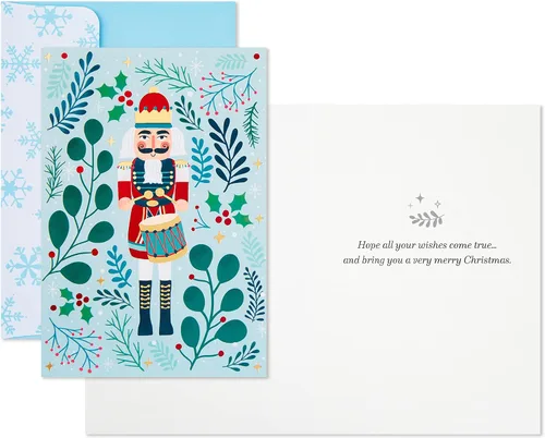 Miniatura 4 de Hallmark Tarjetas de Navidad en caja, cascanueces verdes (16 tarjetas y 17 sobres)