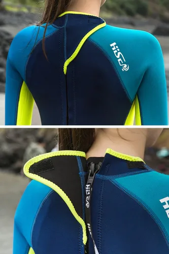 Miniatura 6 de Micosuza Traje de neopreno corto para mujer, manga larga, 0.069 pulgadas, con cremallera trasera, para invierno, de manga larga, buceo, esnórquel