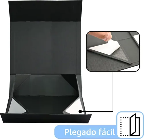 Miniatura 5 de LIFELUM Caja de regalo de 13.5 x 10 x 4 pulgadas, caja de regalo grande con tapas magnéticas, cajas de regalo negras para regalos de graduación