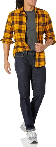 Miniatura 74 de Amazon Essentials Camisas de franela de manga larga para hombre, corte ajustado, a cuadros con botones