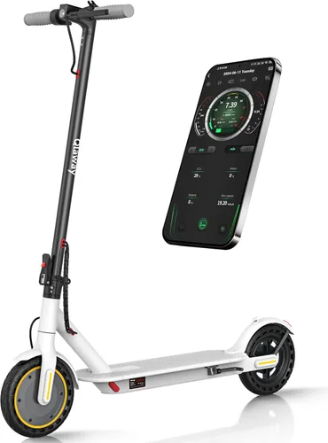 Qlaway Electric Scooter for Adults, 350W/500W Motor, 16-22 Miles Range, 8.5"/10" Solid Tires, Dual Braking & Suspension, Folding Portable Commuting