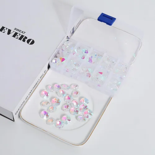 Miniatura 3 de LONGWIN Lote de 100 piezas de 1 agujero de cristal octágono cuentas, cristal Prisma Suncatcher piezas de repuesto lámpara DIY colgante colgante AB