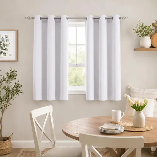 Miniatura 37 de Aquazolax Cortinas opacas de 45 pulgadas de largo, juego de 2 paneles para guardería, cortinas de tratamiento de ventanas con aislamiento térmico