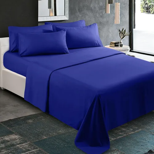 Miniatura 21 de KBC linen Juego de sábanas de lujo de 6 piezas para hotel, 100% algodón, sábana bajera ajustable de 21 a 24 pulgadas, sin arrugas, juego de ropa