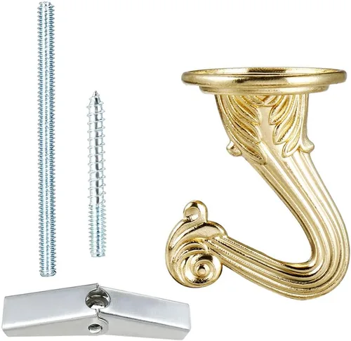 Miniatura 6 de YOKIVE Gancho para colgar en el techo, maceta colgante con gancho pesado, ideal para oficina, hogar, uso diario (latón, 1.5 x 1.2 pulgadas)