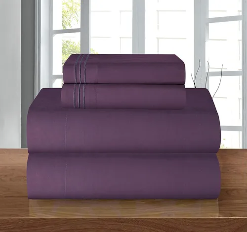 Miniatura 85 de Elegant Comfort - Juego de sábanas de 4 piezas de microfibra, 1500 hilos, sin arrugas, sábana bajera elástica, esquinas tipo bolsillos profundos
