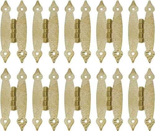 Miniatura 6 de 10 bisagras antiguas para gabinete, acero laminado en frío, bisagras decorativas planas para gabinete, armario, joyero, puerta, color negro, 3.5