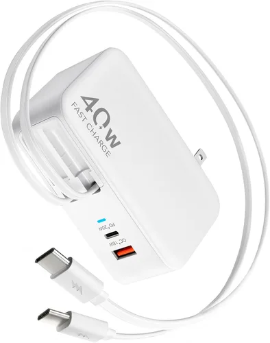 Miniatura 9 de Cargador de pared retráctil 4 en 1 para iPhone 17 USB C, multipuerto de ladrillo esencial de viaje, iluminación de 3 pies + cables tipo C, bloque