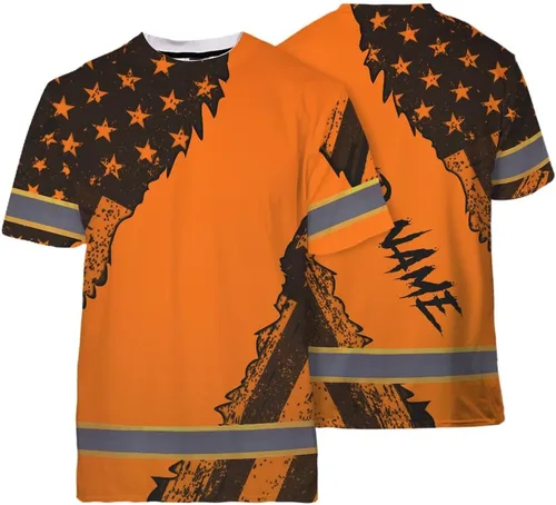 Miniatura 37 de Maddly Colección de ropa de trabajo de alta visibilidad con bandera de EE. UU., personalizada con nombre para trabajadores, corredores, camioneros