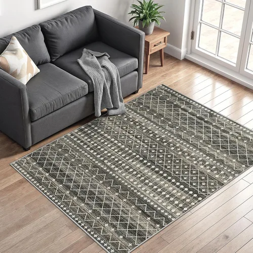 Miniatura 26 de Miukiki Alfombra marroquí lavable de 2 x 3 pies para sala de estar, antideslizante, plegable, grande y suave, para comedor y dormitorio