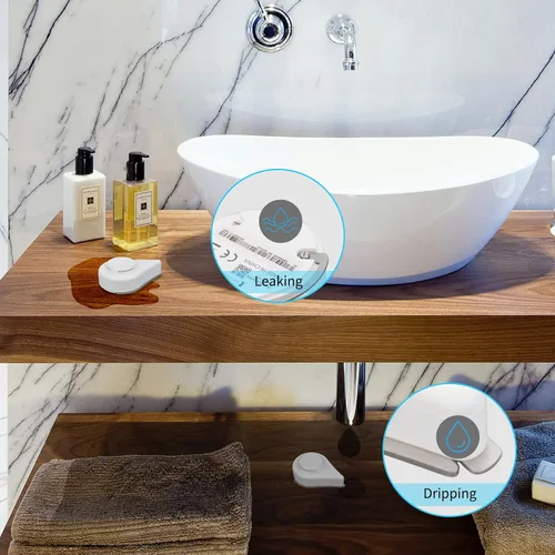 Miniatura 5 de THIRDREALITY Sensor de fuga de agua Zigbee con detección de goteo, alarma de 120dB, notificaciones de la aplicación habilitadas cuando funciona