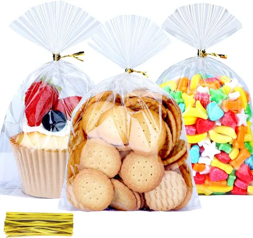 200 bolsas de celofán de 5 x 7 pulgadas, bolsas de celofán para dulces, bolsas transparentes de regalo, bolsas para cake pops, bolsas de caramelos,