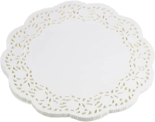 Miniatura 9 de LJY 100 piezas de papel redondo de encaje blanco almohadillas de embalaje para decoración de vajilla de boda (13.5 pulgadas)