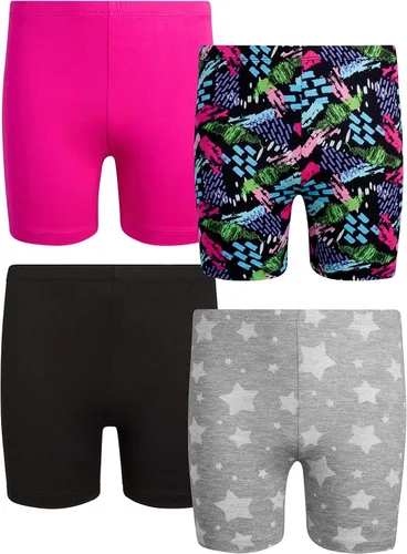 Only Girls Pantalones cortos de juego Pantalones cortos de ciclismo para bailar debajo del vestido y volante (paquete de 4)