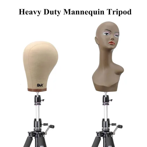 Miniatura 6 de GEXWORLDWIDE GEX - Soporte de trípode de maniquí resistente de 63 pulgadas para peluca, práctica de entrenamiento de cosmetología, cabeza de Negro