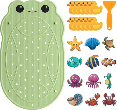 Miniatura 10 de UNEEDE Tapete de baño para niños, tapete de ducha antideslizante para niños pequeños, superficie antideslizante lavable, tapete de goma suave