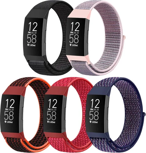 Miniatura 28 de Correas de reloj de nailon compatibles con Fitbit Charge 4/Charge 3/SE, pulsera de repuesto transpirable suave para deporte, correa con banda