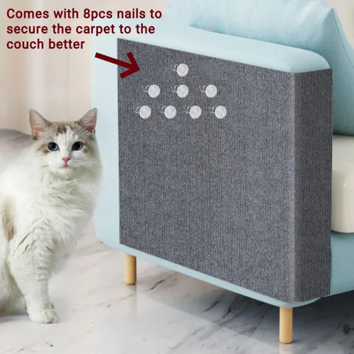Miniatura 4 de SHENGOCASE Alfombrilla autoadhesiva recortable de 78.7 x 15.8 pulgadas, repuesto para estantes de árbol de gato, escalones de muebles de pared