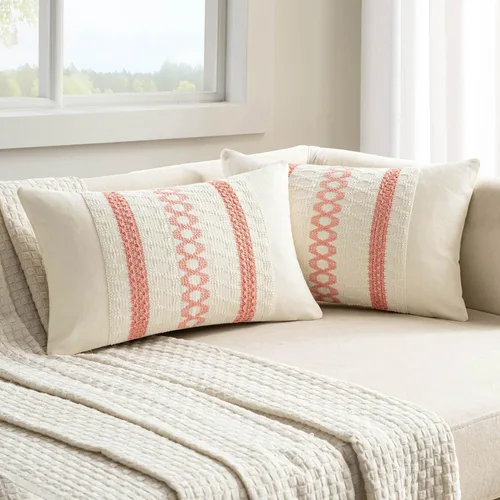 Miniatura 28 de MIULEE Fundas de almohada lumbares decorativas bohemias, cojín de algodón retro, tejidas de macramé para decoración del hogar para cama, sofá, neutro