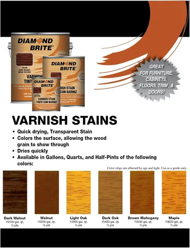 Miniatura 2 de Diamond Brite - Tinte para barniz 70100-2, acabado interior de madera que mejora el grano de madera natural, revestimiento de madera duradero