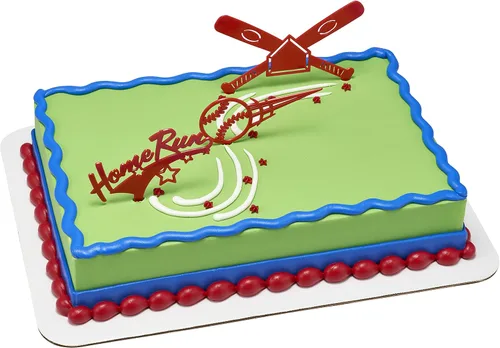 Miniatura 5 de DecoSet Home Run - Juego de béisbol para tartas, decoración de pasteles para cumpleaños o celebraciones de equipo, bates de béisbol, pelota y fotos
