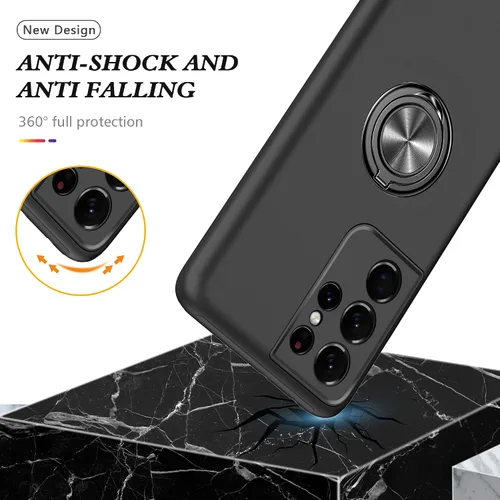 Miniatura 7 de Funda para Samsung Galaxy S21 Ultra, con protector de pantalla de TPU flexible autorreparable, 2 unidades, grado militar, doble a prueba de golpes