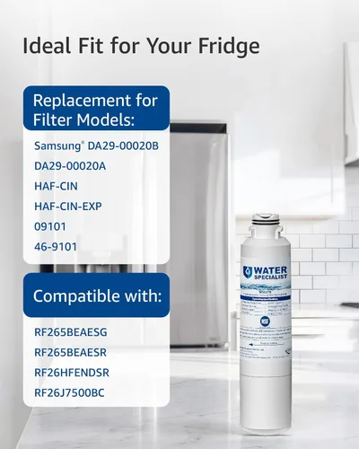 Miniatura 5 de Waterspecialist DA29-00020B Repuesto para Filtro de agua Samsung DA29-00020B, HAF-CIN/EXP, DA29-00020B-1, HDX FMS-2, RS25J500DSR, RF28HMEDBSR