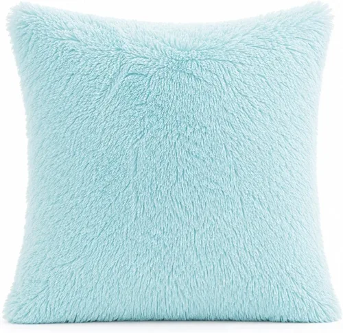 Miniatura 12 de Reafort Juego de 2 fundas de almohada estándar de pelo largo de lujo, piel sintética de 20 x 26 pulgadas con cierre de sobre