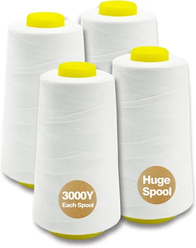 Miniatura 18 de Hilo de serger jaspeado, hilo multiusos para costura, poliéster, 4 conos de 3000 yardas cada carrete para máquina de coser 4 Arco iris