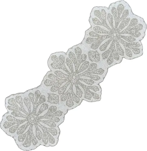 Miniatura 10 de Camino de mesa con cuentas de 36 pulgadas de diseño elegante infinito - Decoración de mesa para bodas, fiestas, días festivos, regalos y uso diario