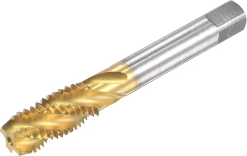 Miniatura 7 de uxcell Grifo de roscado de flauta en espiral M12 x 1.25, métrico HSS (acero de alta velocidad) chapado en titanio, roscado de rosca de máquina, 4