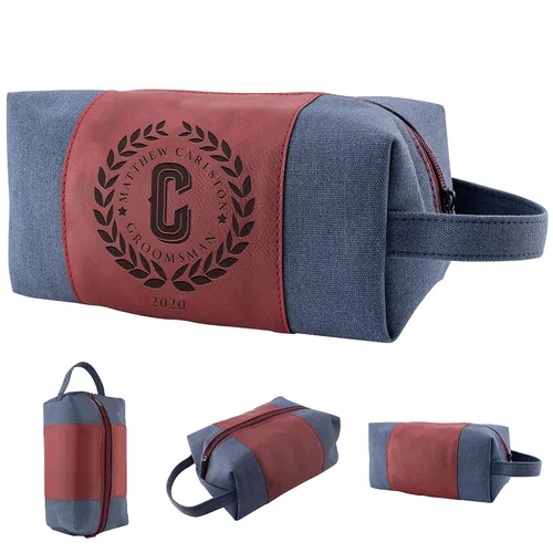 Miniatura 20 de Regalos personalizados para padrinos de boda, bolsas de aseo personalizadas para hombres, regalos de padrino de boda, Beige, Diseño #1, Juego de 3