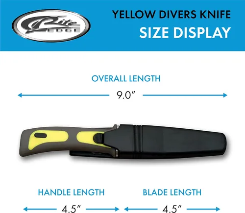 Miniatura 4 de SZCO Supplies Cuchillo de buceo (amarillo), 210424-YW, 9 pulgadas