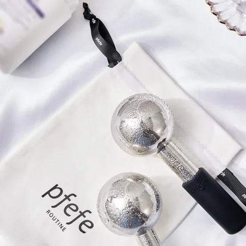 Miniatura 8 de Globos de hielo pfefe para cara y ojos, varitas criogénicas irrompibles de acero inoxidable para rutinas de belleza, globos de enfriamiento