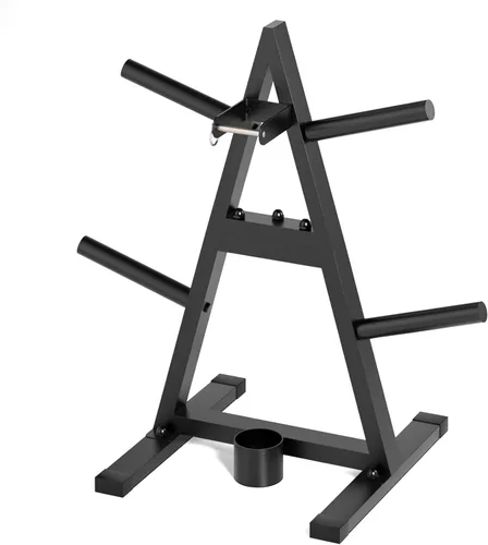Soporte en forma de árbol A-Frame para pesas olímpicas de 1" - Sostiene 136 kg, soporte para mancuernas y almacenamiento para gimnasio en casa -