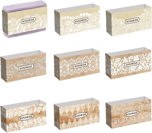 Miniatura 8 de PH PandaHall 90 piezas de papel para embalaje de jabón, etiquetas de papel para jabón con 9 estilos de encaje, etiquetas de cubierta de manga