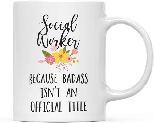 Miniatura 8 de Andaz Press Taza de café de 11 onzas, regalo de broma, tía porque Badass no es un título oficial, gráfico floral, 1 paquete