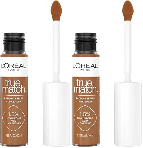 Miniatura 25 de L'Oreal Paris True Match - Corrector de suero radiante, corrector iluminador debajo de los ojos con 1.5% de ácido hialurónico y cafeína, C3, 0.33