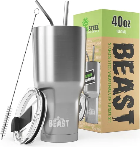Miniatura 17 de Beast Vaso Térmico de 30 oz de Acero Inoxidable con Aislamiento al Vacío para Café y Hielo de Doble Pared Termo de Viaje (Rojo Arándano)